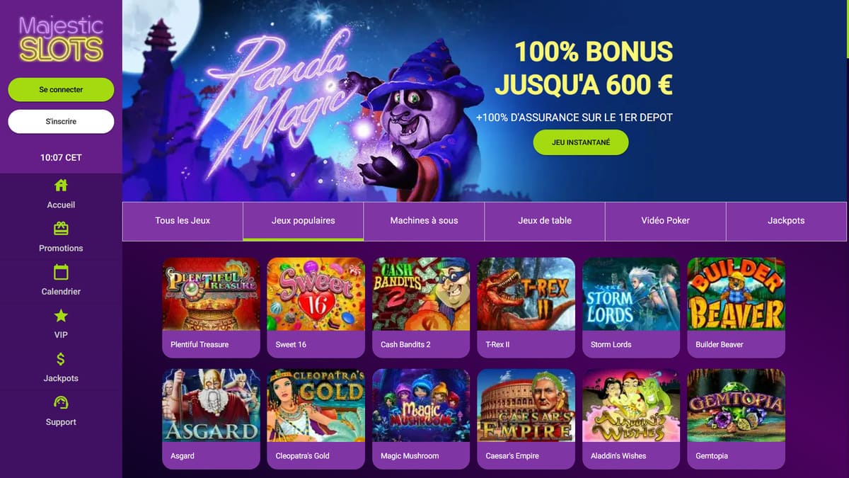 leader Majestic Casino bonus vip bannière promotionnelle en Belgium